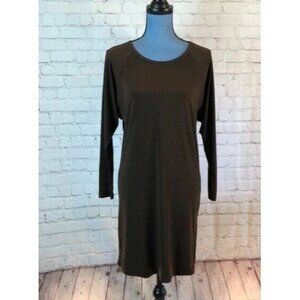 Michael Kors Dress Brown Sheath Long Raglan Batwing Sleeves XS